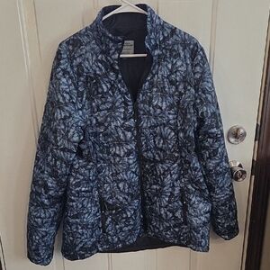 Mountain Warehouse Women's Blue Patterned Puffer Jacket Size 14